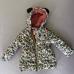 Disney Jr. Disney Minnie Mouse Girls Hooded Jacket 2T Leopard‎ Print